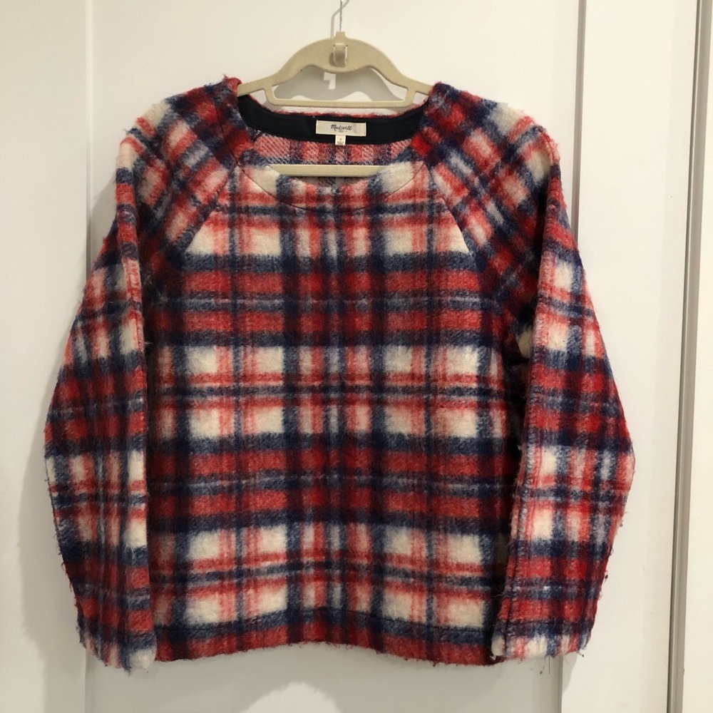 Madewell plaid crew neck sweater